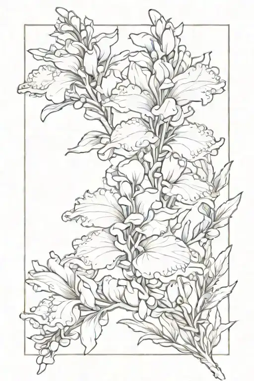 snapdragon flower tattoo design idea