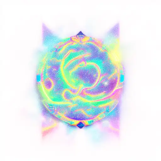 The Kirin Tor in a space theme with bright colors tattoo design idea