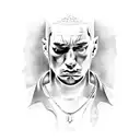 Eminem's face merged with the lyrics of 'Lose Yourself' tattoo design idea