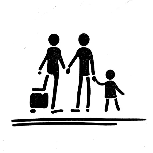 two parents men with a son tattoo design idea