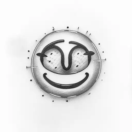 Smiley face character tattoo design idea
