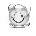 Smiley face character tattoo design idea