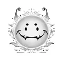 Smiley face character tattoo design idea