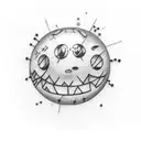 Smiley face character tattoo design idea