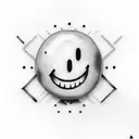 Smiley face character tattoo design idea