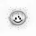 Smiley face character tattoo design idea