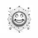 Smiley face character tattoo design idea