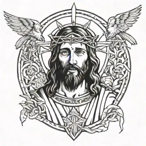 Jesus Christ with his students   tattoo design idea