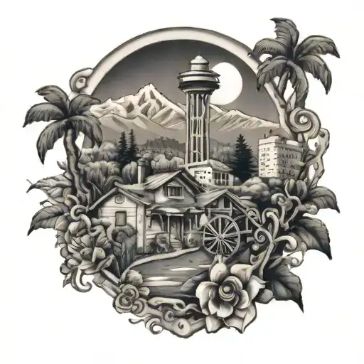 San Jose California scene  tattoo design idea