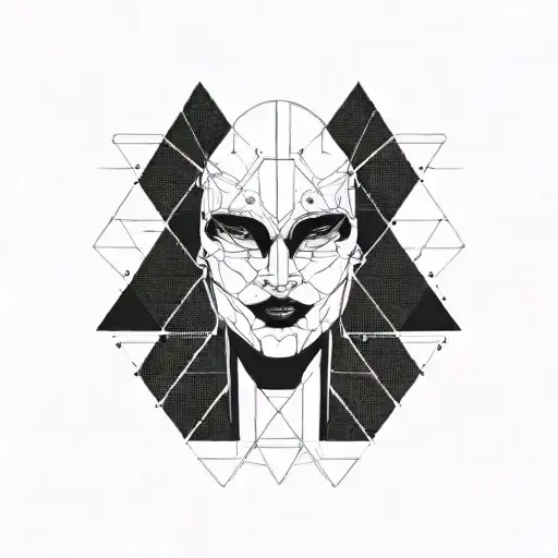 cyberpunk 2077 cyberware symetrical and geometrical patern inspired by sandevistan simple lines back tattoo tattoo design idea