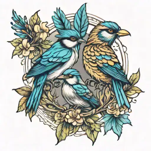 birds of a feather tattoo design idea