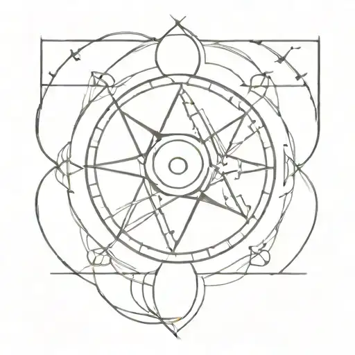 moon sigil cyber sigilism tattoo design idea