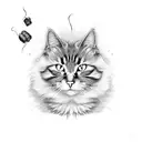 Firecrackers black cat tattoo design idea