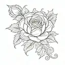 Sketching a paisley pattern that transforms into a rose tattoo tattoo design idea