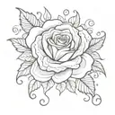 Sketching a paisley pattern that transforms into a rose tattoo tattoo design idea
