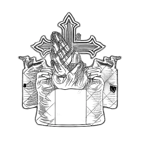 praying hands with the flag of italy tattoo design idea