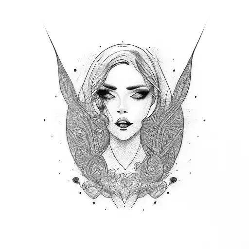 woman, two faces tattoo design idea