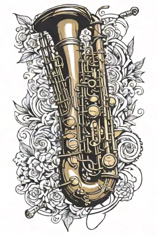 Tenor Saxophone minimalost tattoo design idea