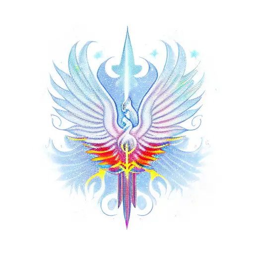 Phoenix Aquarius  tattoo design idea