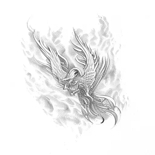 Phoenix Aquarius abdomen  tattoo design idea