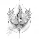 Phoenix Aquarius abdomen  tattoo design idea