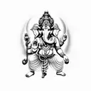Hindu god Ganesh in an optical illusion design tattoo design idea