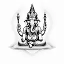 Hindu god Ganesh in an optical illusion design tattoo design idea