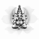 Hindu god Ganesh in an optical illusion design tattoo design idea