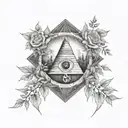 Nature, hidden masonic figures, silence, confidentialy tattoo design idea