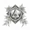 Nature, hidden masonic figures, silence, confidentialy tattoo design idea