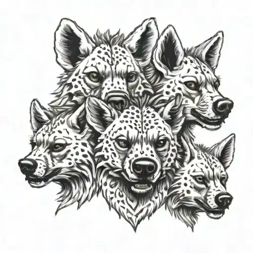 three headed hyena  tattoo design idea