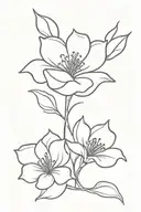 A delicate and minimalist design of a blooming flower, with your mom's signature elegantly woven into the petals. A symbol of growth and beauty, perfect for your side wrist tattoo. tattoo design idea