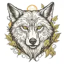 wolf head and a forest tattoo design idea