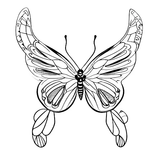 semicolon with butterfly wing tattoo design idea