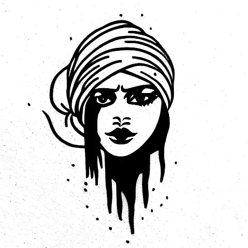 sikh female warrior tattoo design idea