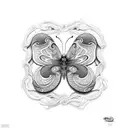 An intricate design combining butterflies and snakes in a black-grey style tattoo design idea