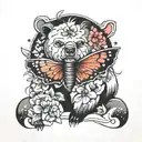 butterfly bear tattoo design idea
