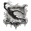 Swimmer diving into a pool with water splashing all around tattoo design idea