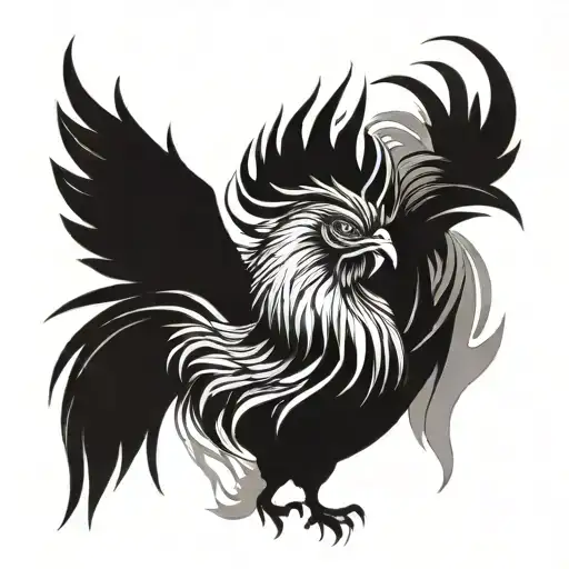 A rooster and a thunderbolt intertwined to represent Zeus and Greek mythology tattoo design idea
