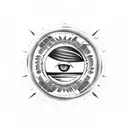 evil eye moon sun  tattoo design idea