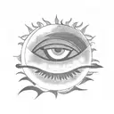 evil eye moon sun  tattoo design idea