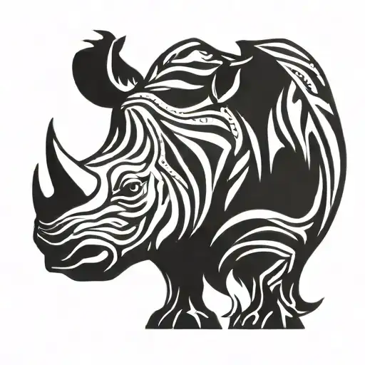 rhino tattoo design idea