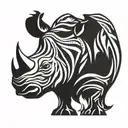 rhino tattoo design idea