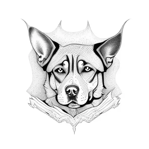 mixed labrdor dog road trip america tattoo design idea