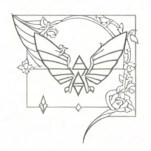 triforce Zelda fairy wings tattoo design idea