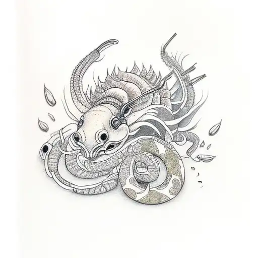 shrimps  tattoo design idea