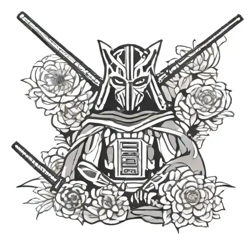 Ahsoka and Darth Vader tattoo design idea