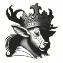 ham head wearing crown tattoo design idea