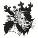 ham head wearing crown tattoo design idea