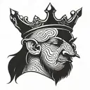 ham head wearing crown tattoo design idea
